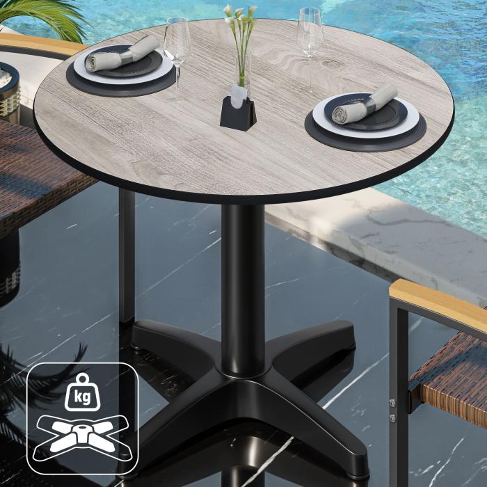 CPBL | HPL bistrobord | Ø:H 60 x 78 cm | Eik Hvit / Aluminium Svart | Ekstra vekt | Rundt CPBL | HPL bistrobord | Ø:H 60 x 78 cm | Eik Hvit / Aluminium Svart | Ekstra vekt | Rundt