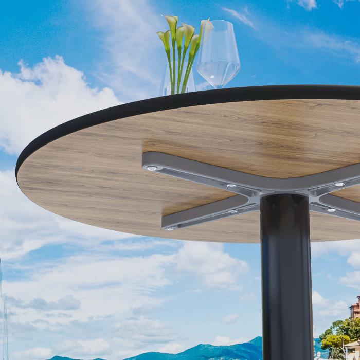 CPBL | HPL bistrobord | Ø:H 60 x 78 cm | Eik Hvit / Aluminium Svart | Ekstra vekt | Rundt CPBL | HPL bistrobord | Ø:H 60 x 78 cm | Eik Hvit / Aluminium Svart | Ekstra vekt | Rundt