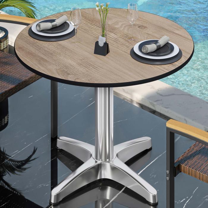 CPBL | HPL Bistro Table | Ø:H 70 x 78 cm | Oak / Aluminium | Foldable + additional weight | Round CPBL | HPL Bistro Table | Ø:H 70 x 78 cm | Oak / Aluminium | Foldable + additional weight | Round