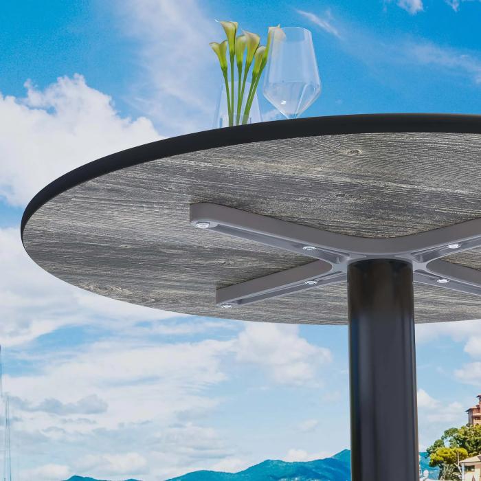 CPBL | HPL bistrobord | Ø:H 60 x 78 cm | Eik / aluminium | Ekstra vekt | Rundt