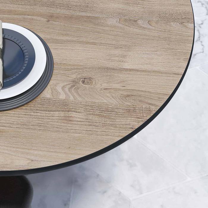 CPBL | HPL bistrobord | Ø:H 60 x 78 cm | Eik / aluminium | Ekstra vekt | Rundt