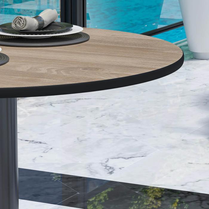 CPBL | HPL bistrobord | Ø:H 60 x 78 cm | Eik / aluminium | Ekstra vekt | Rundt