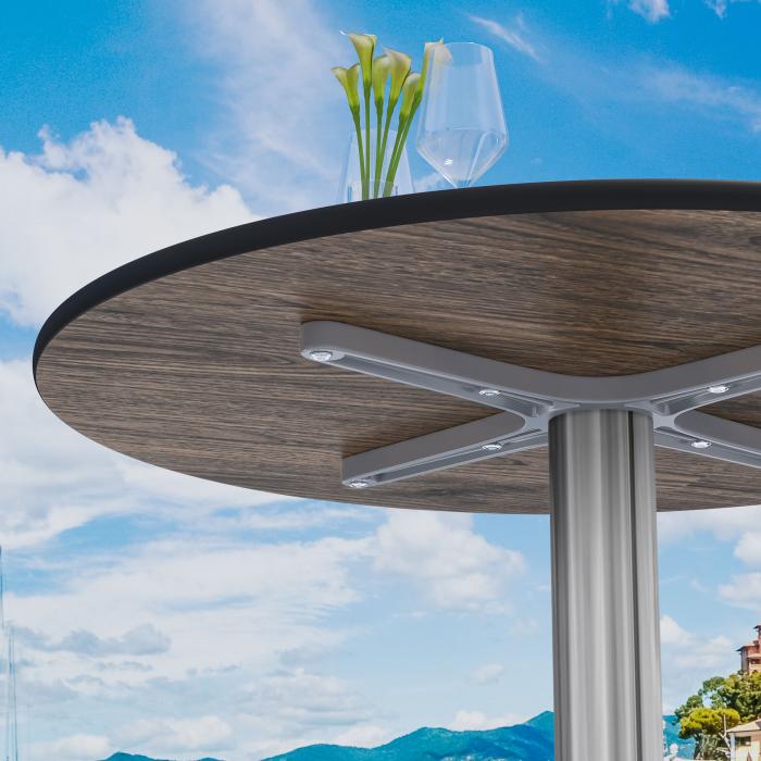 CPBL | HPL bistrobord | Ø:H 70 x 78 cm | Rustikk furu / aluminium | Ekstra vekt | Rundt CPBL | HPL bistrobord | Ø:H 70 x 78 cm | Rustikk furu / aluminium | Ekstra vekt | Rundt