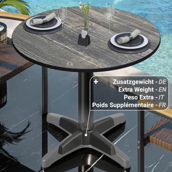 CPBL | HPL bistrobord | Ø:H 60 x 78 cm | Rustikk furu / aluminium | Ekstra vekt | Rundt CPBL | HPL bistrobord | Ø:H 60 x 78 cm | Rustikk furu / aluminium | Ekstra vekt | Rundt
