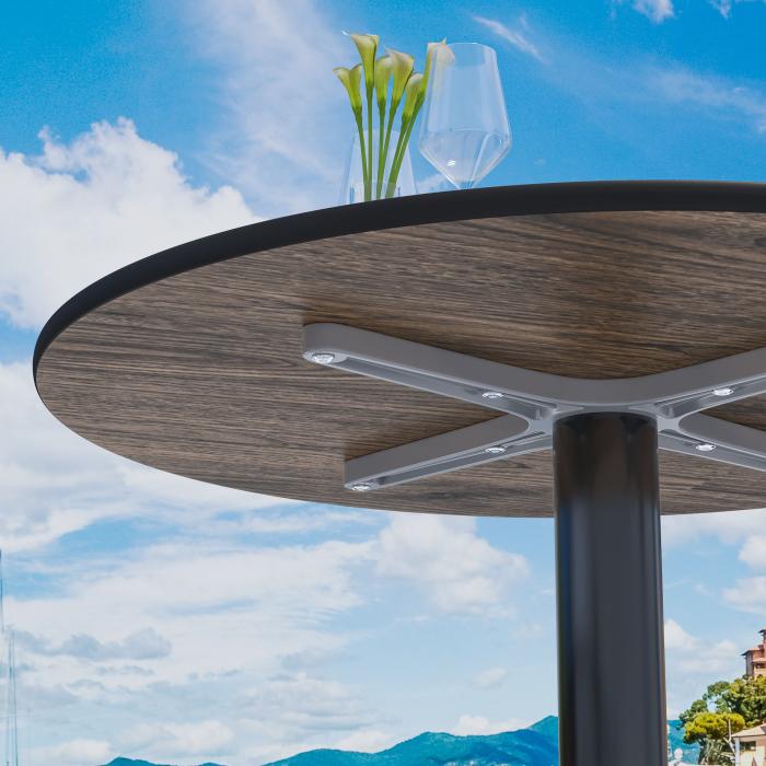 CPBL | HPL bistrobord | Ø:H 60 x 78 cm | Rustikk furu / aluminium | Ekstra vekt | Rundt CPBL | HPL bistrobord | Ø:H 60 x 78 cm | Rustikk furu / aluminium | Ekstra vekt | Rundt