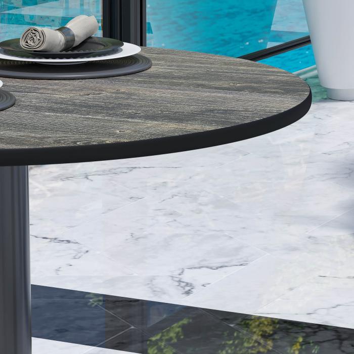 CPBL | HPL bistrobord | Ø:H 60 x 78 cm | Rustikk furu / aluminium | Ekstra vekt | Rundt CPBL | HPL bistrobord | Ø:H 60 x 78 cm | Rustikk furu / aluminium | Ekstra vekt | Rundt