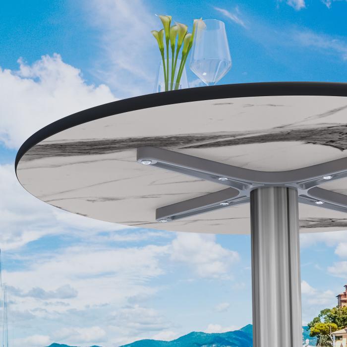 CPBL | HPL bistrobord | Ø:H 70 x 78 cm | Svart marmor / aluminium | Ekstra vekt | Rundt CPBL | HPL bistrobord | Ø:H 70 x 78 cm | Svart marmor / aluminium | Ekstra vekt | Rundt