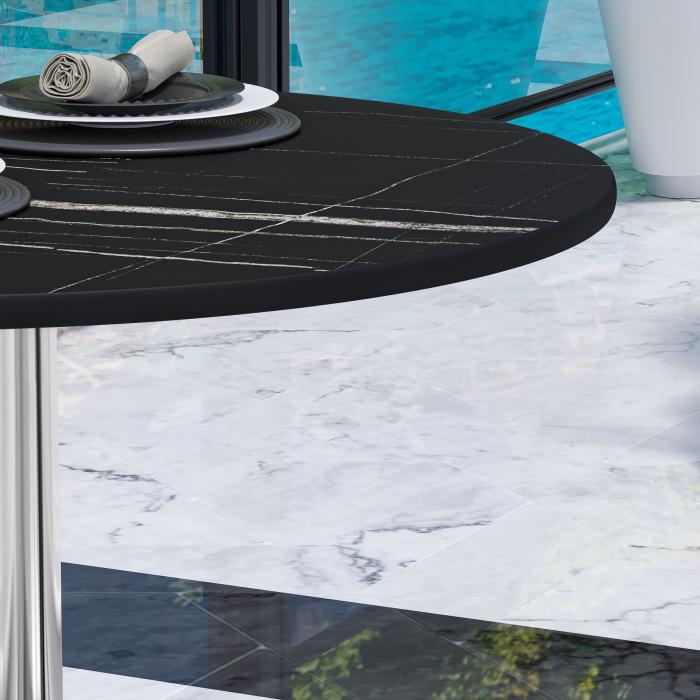 CPBL | HPL bistrobord | Ø:H 70 x 78 cm | Svart marmor / aluminium | Ekstra vekt | Rundt CPBL | HPL bistrobord | Ø:H 70 x 78 cm | Svart marmor / aluminium | Ekstra vekt | Rundt