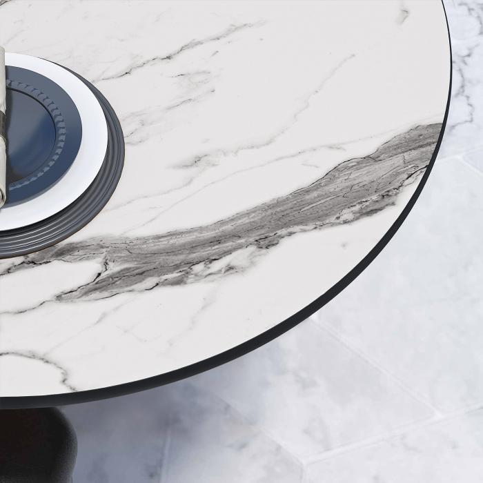 CPBL | HPL bistrobord | Ø:H 60 x 78 cm | Hvit marmor / aluminium svart | Ekstra vekt | Rundt CPBL | HPL bistrobord | Ø:H 60 x 78 cm | Hvit marmor / aluminium svart | Ekstra vekt | Rundt