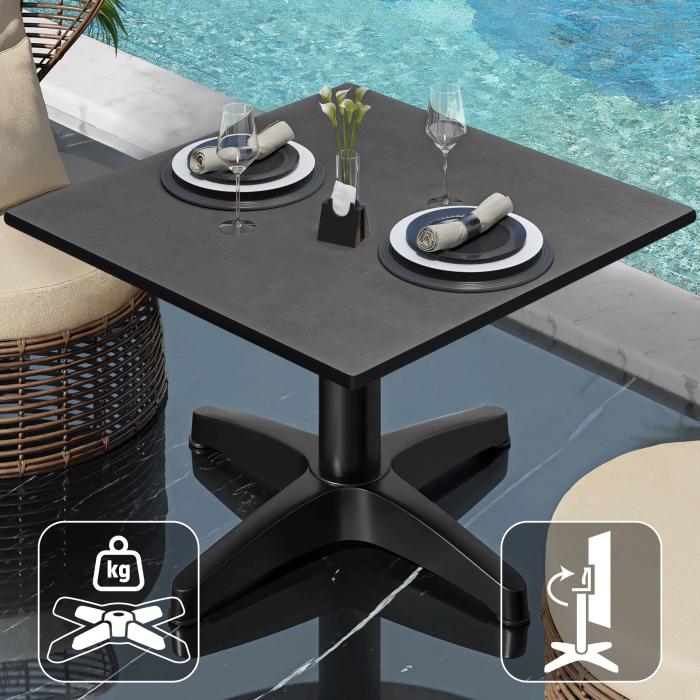 CPBL | Compact lounge table | B:D:H 70 x 70 x 42 cm | antracit / aluminiumsvart | fällbart | extra vikt CPBL | Compact lounge table | B:D:H 70 x 70 x 42 cm | antracit / aluminiumsvart | fällbart | extra vikt