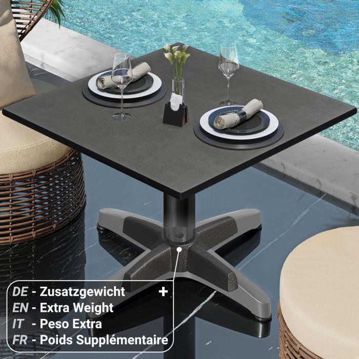 CPBL | Compact lounge table | B:D:H 70 x 70 x 42 cm | antracit / aluminiumsvart | fällbart | extra vikt CPBL | Compact lounge table | B:D:H 70 x 70 x 42 cm | antracit / aluminiumsvart | fällbart | extra vikt