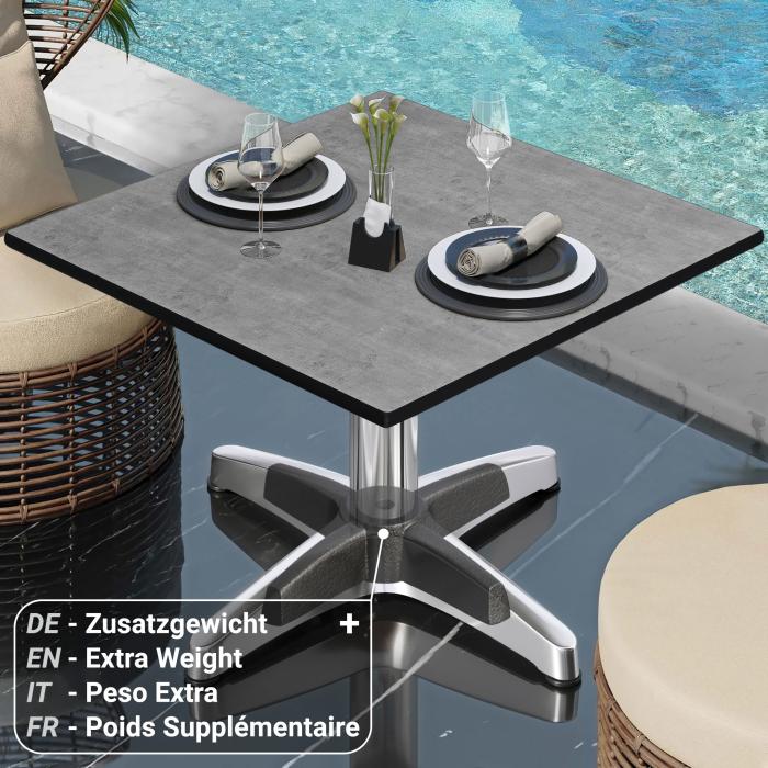CPBL | Compact lounge table | W:D:H 60 x 60 x 42 cm | concrete / aluminium | folding | additional weight CPBL | Compact lounge table | W:D:H 60 x 60 x 42 cm | concrete / aluminium | folding | additional weight