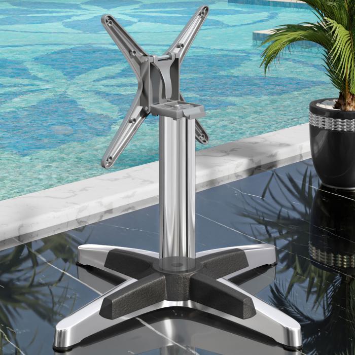 CPBL | Compact lounge table | B:D:H 70 x 70 x 42 cm | ek / aluminium | fällbart | extra vikt