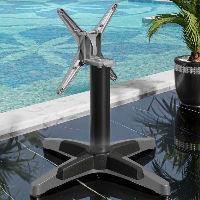 CPBL | Compact lounge table | B:D:H 70 x 70 x 42 cm | ek / aluminium | fällbart | extra vikt