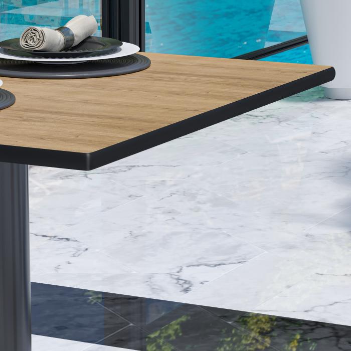 CPBL | Compact lounge table | B:D:H 70 x 70 x 42 cm | ek / aluminium | fällbart | extra vikt