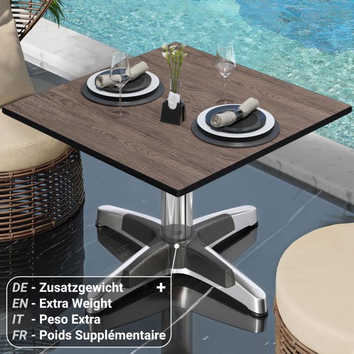 CPBL | Compact lounge table | W:D:H 70 x 70 x 42 cm | Wenge / Aluminium | Folding | Additional weight CPBL | Compact lounge table | W:D:H 70 x 70 x 42 cm | Wenge / Aluminium | Folding | Additional weight