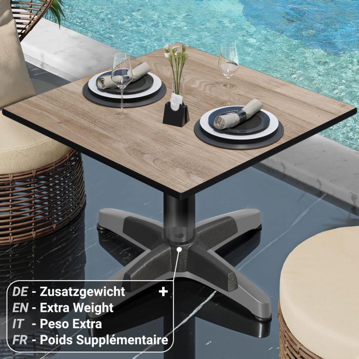 CPBL | Compact lounge table | W:D:H 70 x 70 x 42 cm | oak / aluminium | folding | additional weight