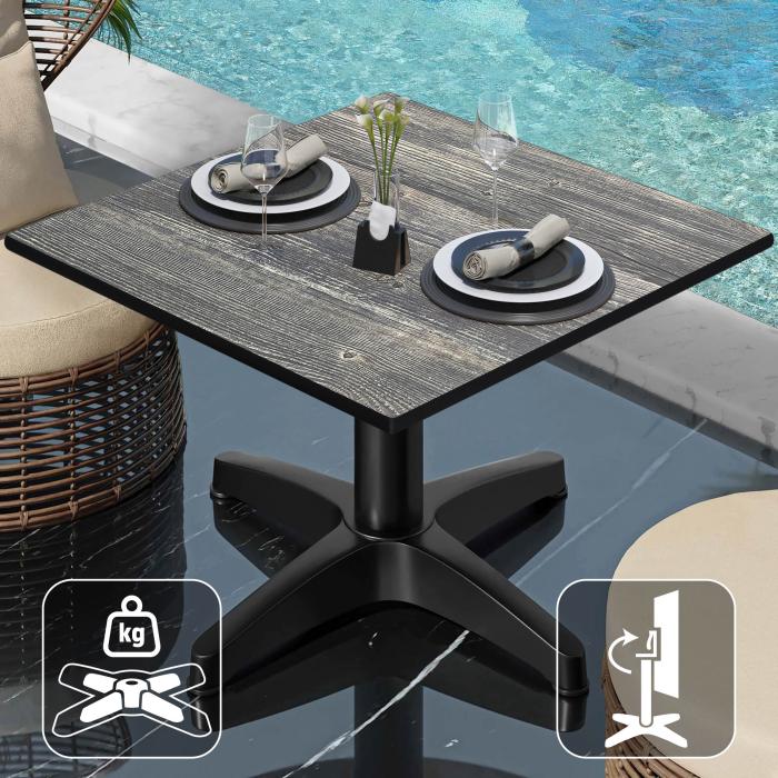 CPBL | Compact lounge table | W:D:H 70 x 70 x 42 cm | Rustic pine / aluminium | Folding | Additional weight CPBL | Compact lounge table | W:D:H 70 x 70 x 42 cm | Rustic pine / aluminium | Folding | Additional weight