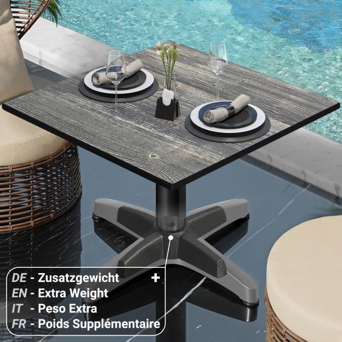 CPBL | Compact lounge table | W:D:H 70 x 70 x 42 cm | Rustic pine / aluminium | Folding | Additional weight CPBL | Compact lounge table | W:D:H 70 x 70 x 42 cm | Rustic pine / aluminium | Folding | Additional weight