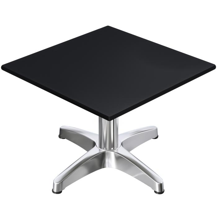 CPBL | Compact Loungetisch | B:T:H 70 x 70 x 42 cm | Schwarz / Aluminium | Klappbar | Zusatzgewicht