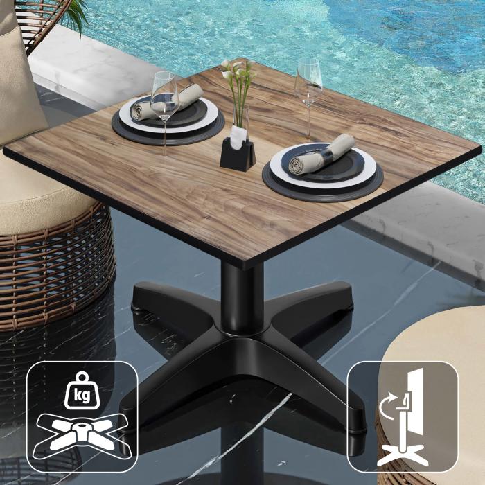 CPBL | Compact lounge table | W:D:H 70 x 70 x 42 cm | Sheesham / aluminium | Folding | Additional weight