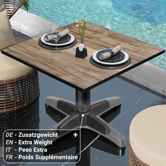 CPBL | Compact lounge table | W:D:H 70 x 70 x 42 cm | Sheesham / aluminium | Folding | Additional weight