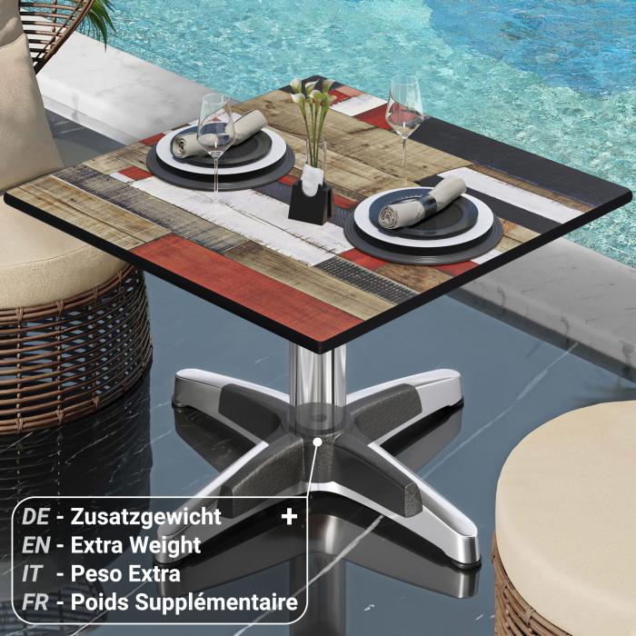 CPBL | Compact lounge table | W:D:H 70 x 70 x 42 cm | Vintage Coloured / Aluminium | Foldable | Additional weight