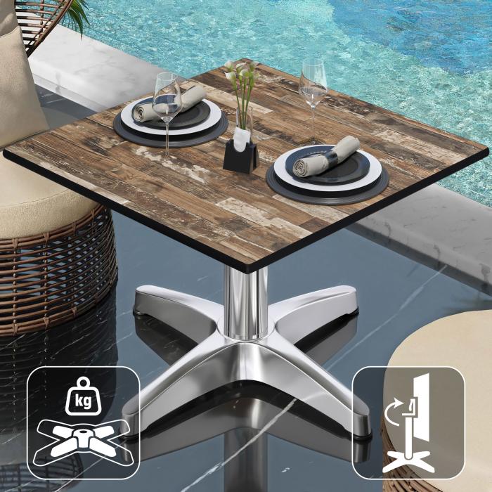 CPBL | Compact lounge table | W:D:H 70 x 70 x 42 cm | Vintage Old / Aluminium | Foldable | Additional weight CPBL | Compact lounge table | W:D:H 70 x 70 x 42 cm | Vintage Old / Aluminium | Foldable | Additional weight