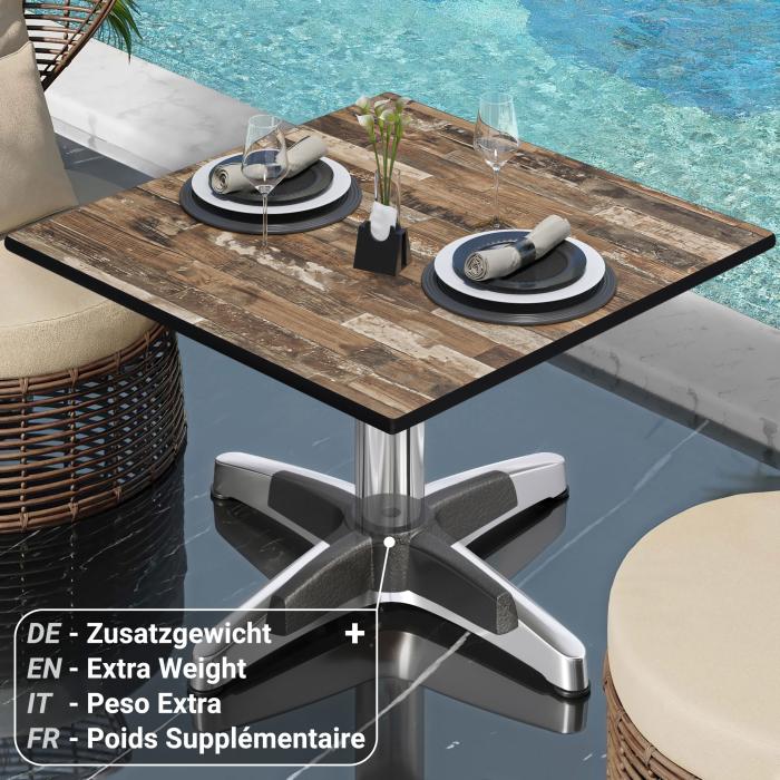 CPBL | Compact lounge table | W:D:H 70 x 70 x 42 cm | Vintage Old / Aluminium | Foldable | Additional weight CPBL | Compact lounge table | W:D:H 70 x 70 x 42 cm | Vintage Old / Aluminium | Foldable | Additional weight