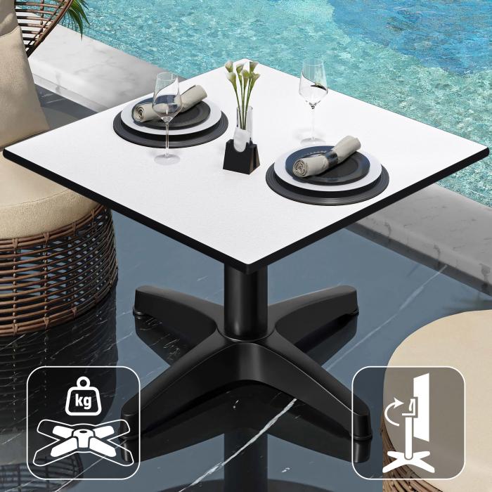 CPBL | Compact lounge table | W:D:H 70 x 70 x 42 cm | White / Aluminium Black | Foldable | Additional weight CPBL | Compact lounge table | W:D:H 70 x 70 x 42 cm | White / Aluminium Black | Foldable | Additional weight
