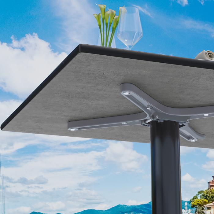 CPBL | HPL Bistro Table | W:D:H 70 x 70 x 78 cm | Anthracite / Aluminium Black | Foldable + additional weight | Square