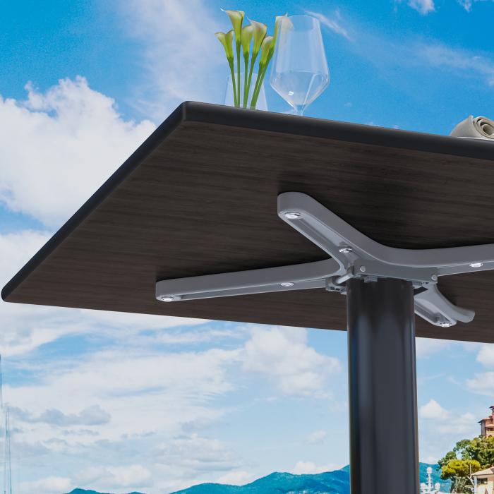CPBL | HPL Bistrobord | B:D:H 70 x 70 x 78 cm | Ek / Aluminium | Fällbart + extra vikt | Fyrkantigt CPBL | HPL Bistrobord | B:D:H 70 x 70 x 78 cm | Ek / Aluminium | Fällbart + extra vikt | Fyrkantigt