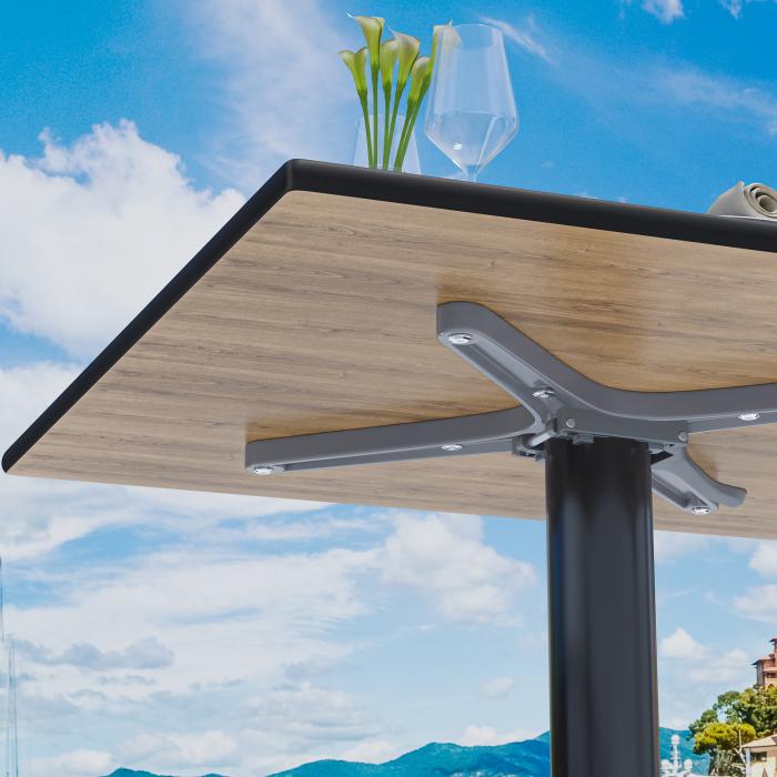 CPBL | HPL Bistrobord | B:D:H 70 x 70 x 78 cm | Ek Vit / Aluminium Svart | Fällbart + extra vikt | Fyrkantigt CPBL | HPL Bistrobord | B:D:H 70 x 70 x 78 cm | Ek Vit / Aluminium Svart | Fällbart + extra vikt | Fyrkantigt