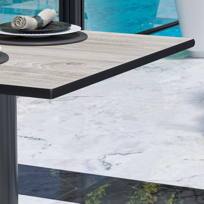 CPBL | HPL Bistrobord | B:D:H 70 x 70 x 78 cm | Ek Vit / Aluminium Svart | Fällbart + extra vikt | Fyrkantigt CPBL | HPL Bistrobord | B:D:H 70 x 70 x 78 cm | Ek Vit / Aluminium Svart | Fällbart + extra vikt | Fyrkantigt
