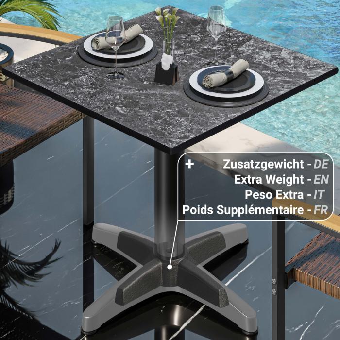 CPBL | HPL Bistro Table | W:D:H 70 x 70 x 78 cm | Rock / Aluminium | Foldable + additional weight | Square CPBL | HPL Bistro Table | W:D:H 70 x 70 x 78 cm | Rock / Aluminium | Foldable + additional weight | Square