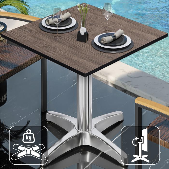 CPBL | HPL Bistro Table | W:D:H 70 x 70 x 78 cm | Wenge / Aluminium | Foldable + additional weight | Square