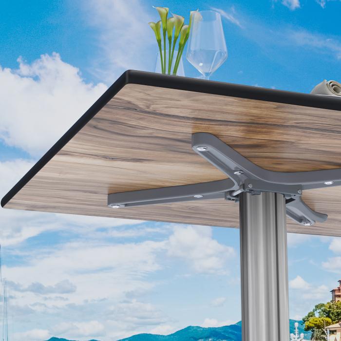 CPBL | HPL Bistro Table | W:D:H 70 x 70 x 78 cm | Wenge / Aluminium | Foldable + additional weight | Square