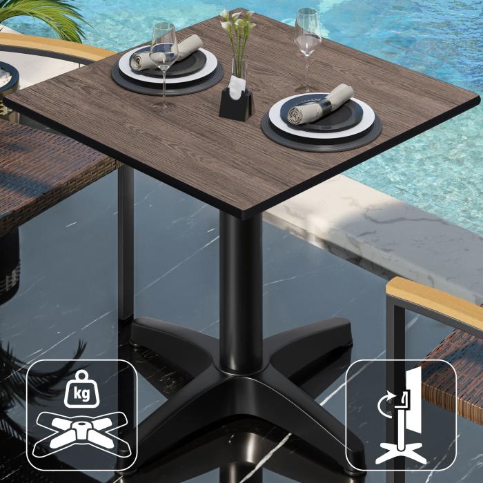 CPBL | HPL Bistro Table | W:D:H 70 x 70 x 78 cm | Wenge / Aluminium | Foldable + additional weight | Square CPBL | HPL Bistro Table | W:D:H 70 x 70 x 78 cm | Wenge / Aluminium | Foldable + additional weight | Square