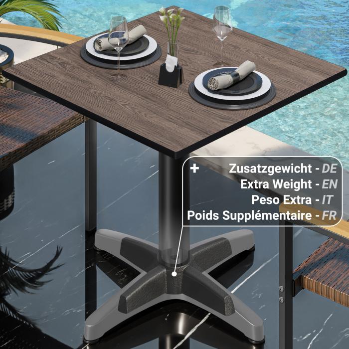 CPBL | HPL Bistro Table | W:D:H 70 x 70 x 78 cm | Wenge / Aluminium | Foldable + additional weight | Square CPBL | HPL Bistro Table | W:D:H 70 x 70 x 78 cm | Wenge / Aluminium | Foldable + additional weight | Square