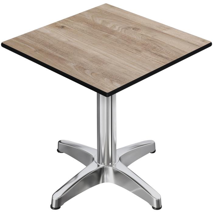 CPBL | HPL Bistrobord | B:D:H 70 x 70 x 78 cm | Ek / Aluminium | Fällbart + extra vikt | Fyrkantigt CPBL | HPL Bistrobord | B:D:H 70 x 70 x 78 cm | Ek / Aluminium | Fällbart + extra vikt | Fyrkantigt