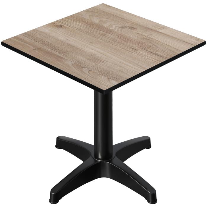 CPBL | HPL Bistro Table | W:D:H 70 x 70 x 78 cm | Oak / Aluminium | Foldable + additional weight | Square