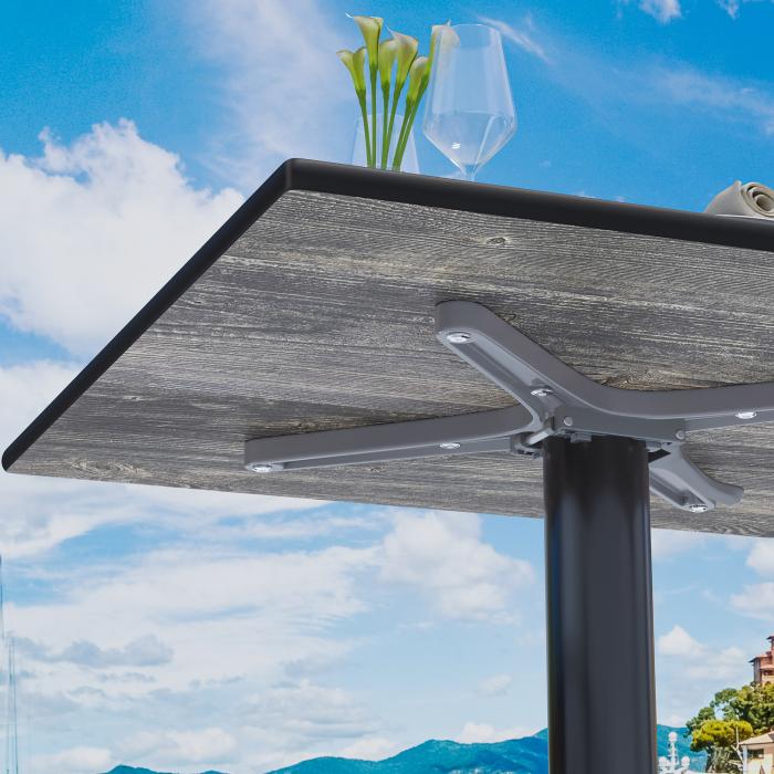 CPBL | HPL Bistro Table | W:D:H 70 x 70 x 78 cm | Oak / Aluminium | Foldable + additional weight | Square