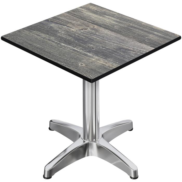 CPBL | HPL Bistro Table | W:D:H 70 x 70 x 78 cm | Rustic Pine / Aluminium | Foldable + additional weight | Square CPBL | HPL Bistro Table | W:D:H 70 x 70 x 78 cm | Rustic Pine / Aluminium | Foldable + additional weight | Square