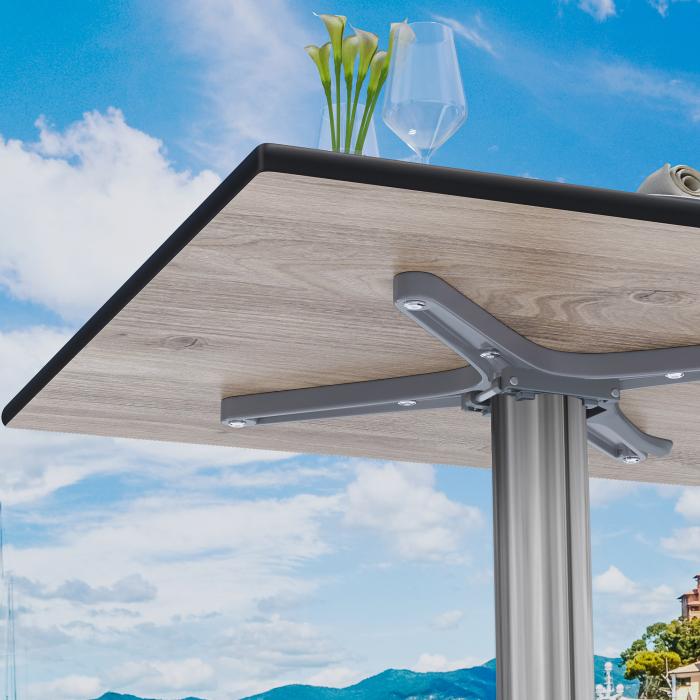 CPBL | HPL Bistro Table | W:D:H 70 x 70 x 78 cm | Rustic Pine / Aluminium | Foldable + additional weight | Square CPBL | HPL Bistro Table | W:D:H 70 x 70 x 78 cm | Rustic Pine / Aluminium | Foldable + additional weight | Square