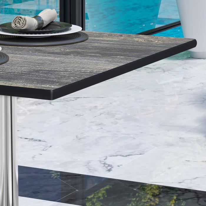 CPBL | HPL Bistro Table | W:D:H 70 x 70 x 78 cm | Rustic Pine / Aluminium | Foldable + additional weight | Square CPBL | HPL Bistro Table | W:D:H 70 x 70 x 78 cm | Rustic Pine / Aluminium | Foldable + additional weight | Square
