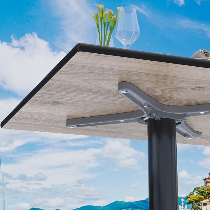 CPBL | HPL Bistro Table | W:D:H 70 x 70 x 78 cm | Rustic Pine / Aluminium | Foldable + additional weight | Square CPBL | HPL Bistro Table | W:D:H 70 x 70 x 78 cm | Rustic Pine / Aluminium | Foldable + additional weight | Square