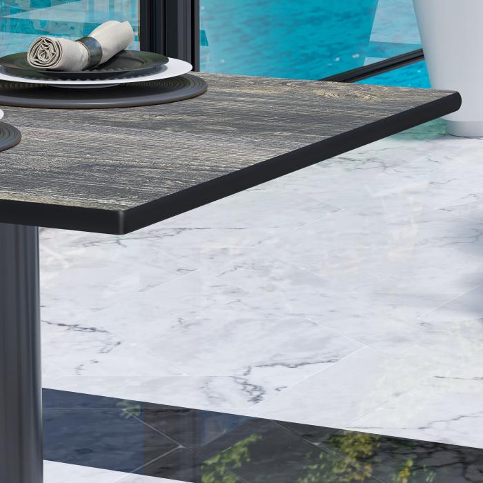CPBL | HPL Bistro Table | W:D:H 70 x 70 x 78 cm | Rustic Pine / Aluminium | Foldable + additional weight | Square CPBL | HPL Bistro Table | W:D:H 70 x 70 x 78 cm | Rustic Pine / Aluminium | Foldable + additional weight | Square