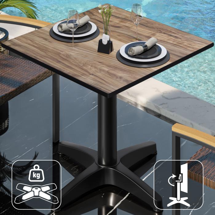 CPBL | HPL Bistro Table | W:D:H 70 x 70 x 78 cm | Sheesham / Aluminium | Foldable + additional weight | Square CPBL | HPL Bistro Table | W:D:H 70 x 70 x 78 cm | Sheesham / Aluminium | Foldable + additional weight | Square