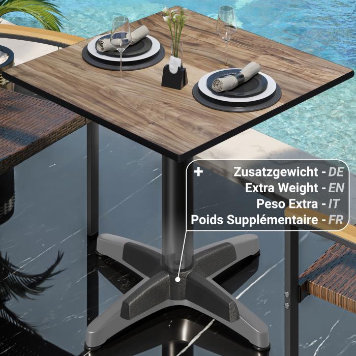 CPBL | HPL Bistro Table | W:D:H 70 x 70 x 78 cm | Sheesham / Aluminium | Foldable + additional weight | Square CPBL | HPL Bistro Table | W:D:H 70 x 70 x 78 cm | Sheesham / Aluminium | Foldable + additional weight | Square