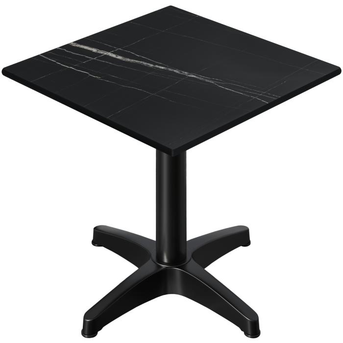 CPBL | HPL Bistro Table | B:D:H 70 x 70 x 78 cm | Sort Marmor / Aluminium Sort | Sammenklappelig + ekstra vægt | Firkantet CPBL | HPL Bistro Table | B:D:H 70 x 70 x 78 cm | Sort Marmor / Aluminium Sort | Sammenklappelig + ekstra vægt | Firkantet